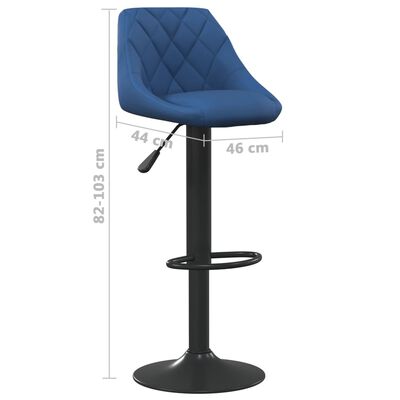 vidaXL Barhocker 2 Stk. Blau Samt