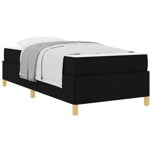 vidaXL Bettrahmen mit Matratze Schwarz 80 x 200 cm Stoff