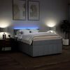 vidaXL Boxspringbett mit Matratze Hellgrau 160x200 cm Stoff