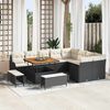 vidaXL Garten-Sofa-Set mit Kissen mit Kissen 12 pcs Schwarz und Creme