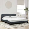 vidaXL Bettgestell "Dover" Dunkelgrau 180x200 cm Samt