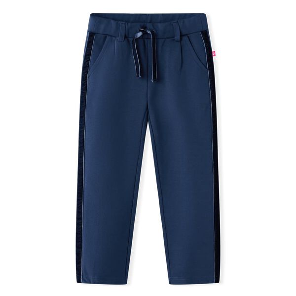 Kinderhose mit Schwarzen Zierleisten Marineblau 128