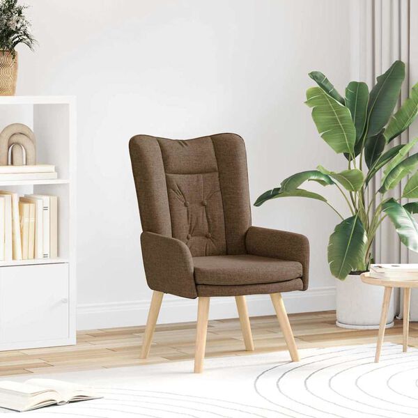 vidaXL Sessel Braun 63 x 67 x 94 cm Stoff und Sperrholz