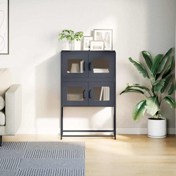 vidaXL Highboard Anthrazit 68x39x107 cm Stahl