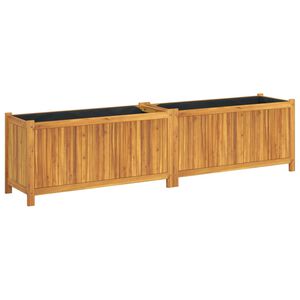 vidaXL Pflanzk&uuml;bel mit Einlage 199x38,5x50 cm Massivholz Akazie
