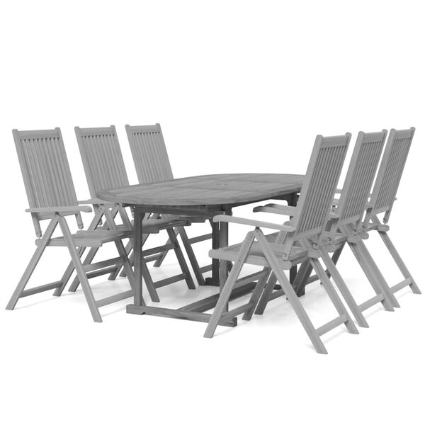 vidaXL 7-tlg. Garten-Essgruppe Massivholz Akazie
