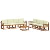 vidaXL Outdoor-Sofagarnitur 9 Stk. Natur und Creme