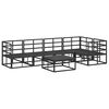 vidaXL Gartensofa-set mit Kissen 6 pcs Schwarz Aluminium
