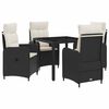 vidaXL Outdoortisch-Set 5 stk. Schwarz und Cremewei&szlig; Poly-Rattan