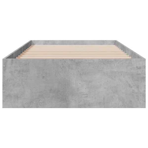 vidaXL Bettgestell mit Schubladen Betongrau 100x200 cm Holzwerkstoff