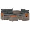 vidaXL Sofa Set 6 stk. Grau und Dunkelgrau Polyrattan und Stahl