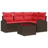 vidaXL Gartensofa-set 5 pcs Braun Poly-Rattan