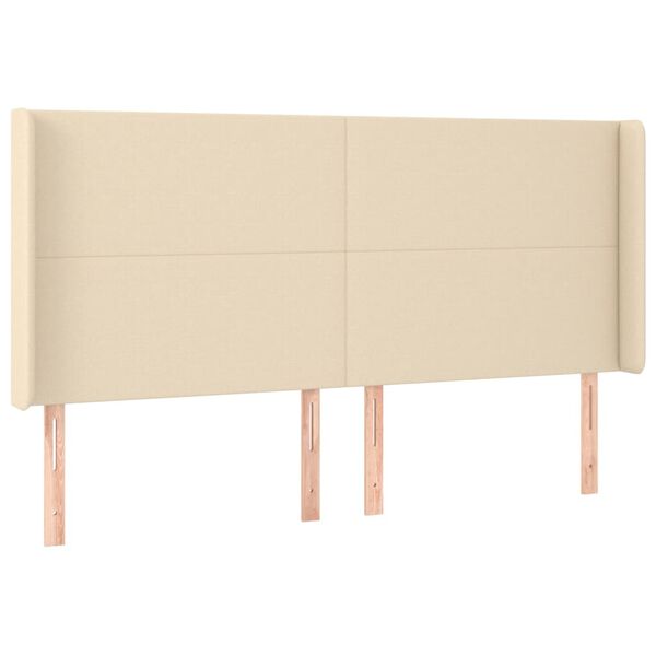 vidaXL Kopfteil mit Ohren Creme 183x16x118/128 cm Stoff