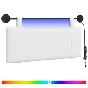 vidaXL H&auml;ngendes Kopfteil Mit LED Licht Wei&szlig; Stoff