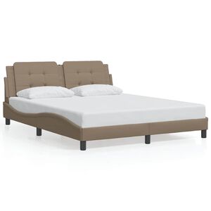 vidaXL Bettgestell ohne Matratze "Zadar" Cappuccino-Braun 160x200 cm Kunstleder