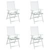 vidaXL Stuhlkissen 4 Stk. Blattmuster 40x40x4 cm Stoff