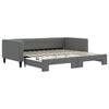 vidaXL Tagesbett Ausziehbar Dunkelgrau 100x200 cm Stoff