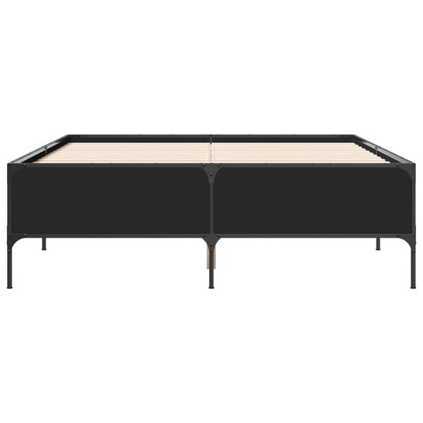 vidaXL Bettgestell Schwarz 135x190 cm Holzwerkstoff und Metall