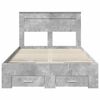 vidaXL Bettrahmen mit Kopfteil Beton Grau 135 x 190 cm Holzwerkstoff
