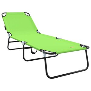 vidaXL Klappbare Sonnenliege Gr&uuml;n 188 x 57 x 86,5 cm Polyester