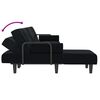 vidaXL Schlafsofa in L-Form Schwarz 260x140x70 cm Samt