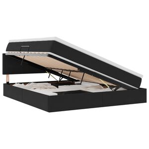 vidaXL LED-Speicherbett mit Matratze Schwarz 180 x 200 cm Samt