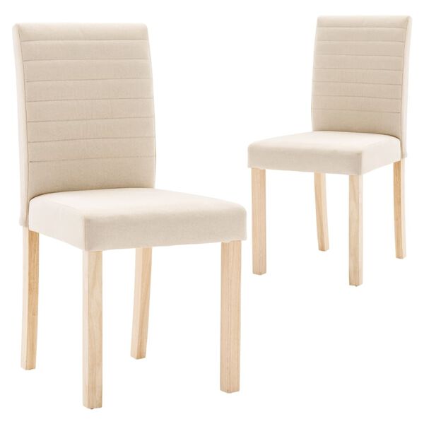 vidaXL Esszimmerst&uuml;hle 2 Stk. Creme Stoff