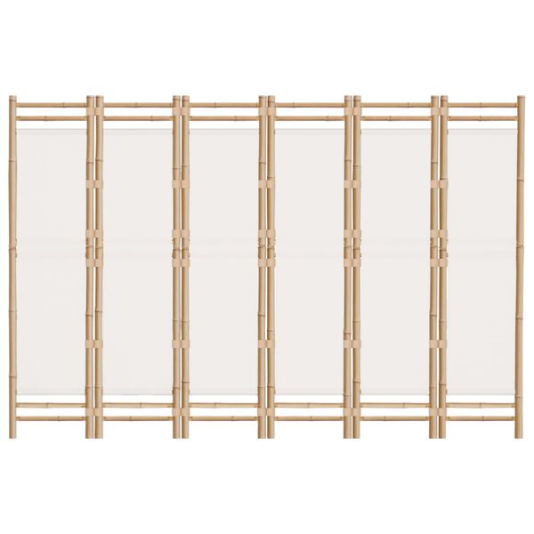 vidaXL 6-tlg. Paravent Faltbar 240 cm Bambus und Canvas