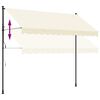vidaXL Markise Einziehbar Creme 300x150 cm Stoff und Stahl