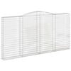 vidaXL Gabione mit Hochbogen 400x30x200/220 cm Verzinktes Eisen