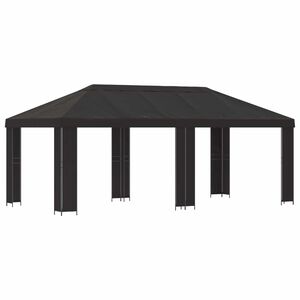 vidaXL Gartenpavillon 6 x 3 m Anthrazit Polyester und Stahl 190 gsm