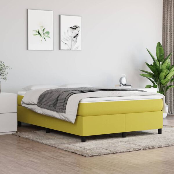 vidaXL Boxspringbettgestell Gr&uuml;n 140x190 cm Stoff