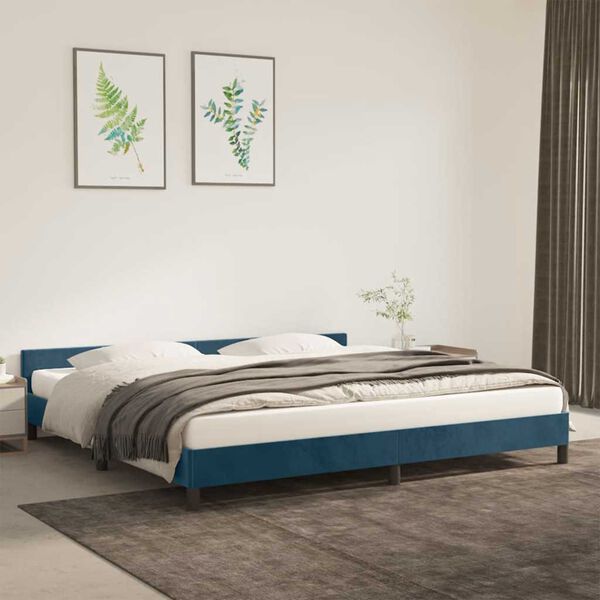 vidaXL Bettgestell ohne Matratze Dunkelblau 200x200 cm Samt