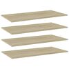vidaXL B&uuml;cherregal-Bretter 4 Stk. Sonoma-Eiche 80x20x1,5 cm