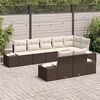 vidaXL Gartensofa-set mit Speicher 8 pcs Braun und Creme Poly Rattan