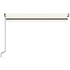 vidaXL Markise Manuell Einziehbar mit LED 450x300 cm Creme