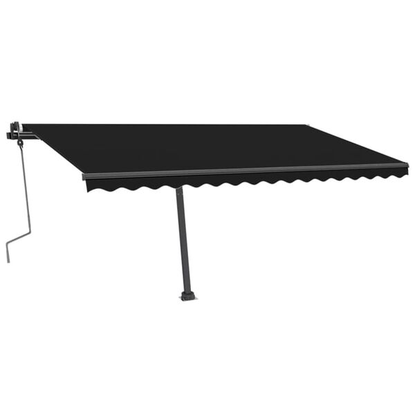 vidaXL Markise Manuell Einziehbar mit LED 400x350 cm Anthrazit