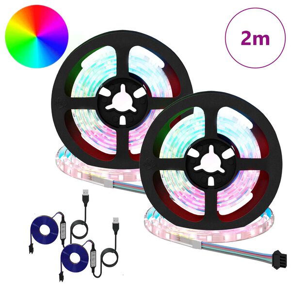 vidaXL LED Streifen 4 pcs Schwarz und Transparent 100 x 0,8 x 0,3 cm