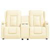 vidaXL 2-Sitzer Massagesessel mit Getränkehalter Creme Kunstleder
