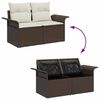 vidaXL Garten-Sofa-Set mit Kissen mit Speicher 6 pcs Braun Poly Rattan