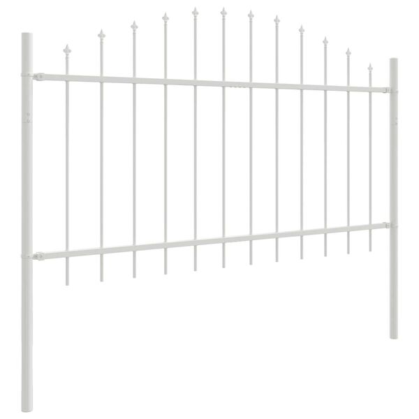 vidaXL Gartenzaun 2 pcs Wei&szlig; 170 x 140 cm Pulverbeschichteter Stahl