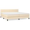 vidaXL Boxspringbett mit Matratze Creme 200x200 cm Stoff