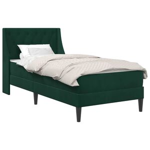 vidaXL Bettgestell mit Matratze Dunkelgr&uuml;n 80 x 200 cm Samt