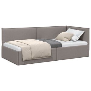 vidaXL Eckbettgestell Taupe 90 x 190 cm Stoff