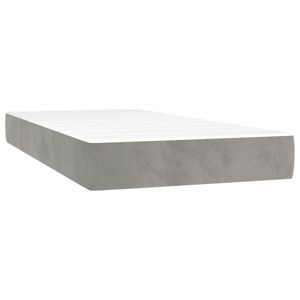 vidaXL Taschenfederkernmatratze Mittel Hellgrau 100x203x20 cm Samt