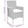 vidaXL 9-tlg. Garten-Essgruppe mit Kissen Grau Poly Rattan