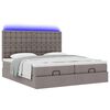 vidaXL Ottoman-Bett mit Matratzen & LEDs Taupe 200x200 cm Stoff
