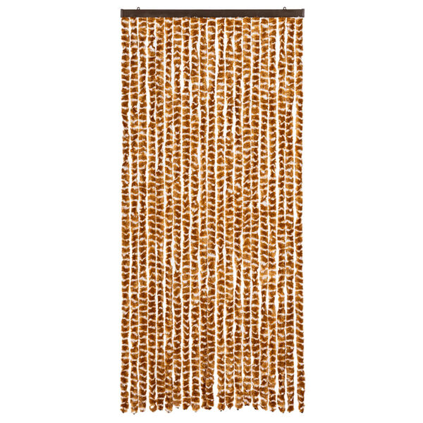 vidaXL Insektenschutz-Vorhang Ocker und Wei&szlig; 90x220 cm Chenille