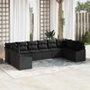 vidaXL Gartensofa-set mit Speicher 10 pcs Schwarz Poly-Rattan