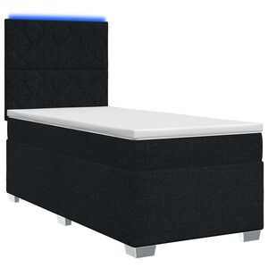 vidaXL Boxspringbett mit Matratze Schwarz 100 x 200 cm Stoff